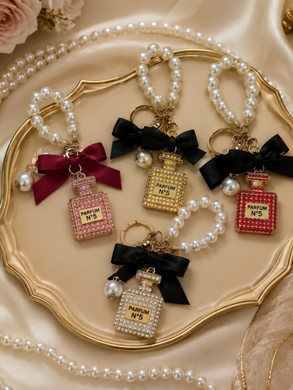 BOGO DEAL! UNBRANDED No 5 PERFUME BOTTLE KEY CHARMS VARIOUS COLORS